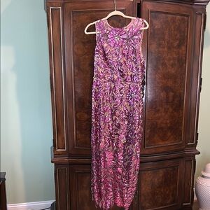Milly Pink and Purple Sleeveless Maxi Gown